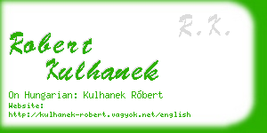 robert kulhanek business card